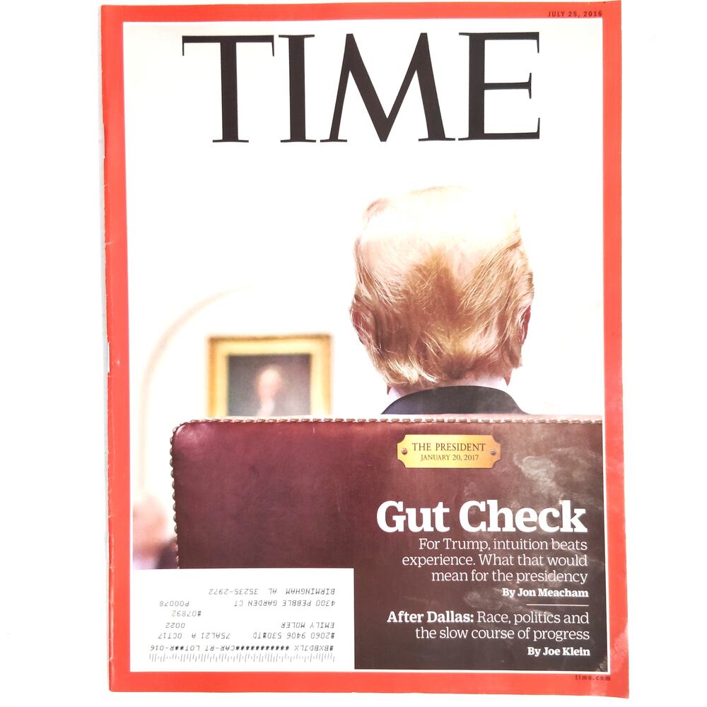 Time Magazine July 25, 2016 Donald Trump Gut Check Cover - Collector Issue